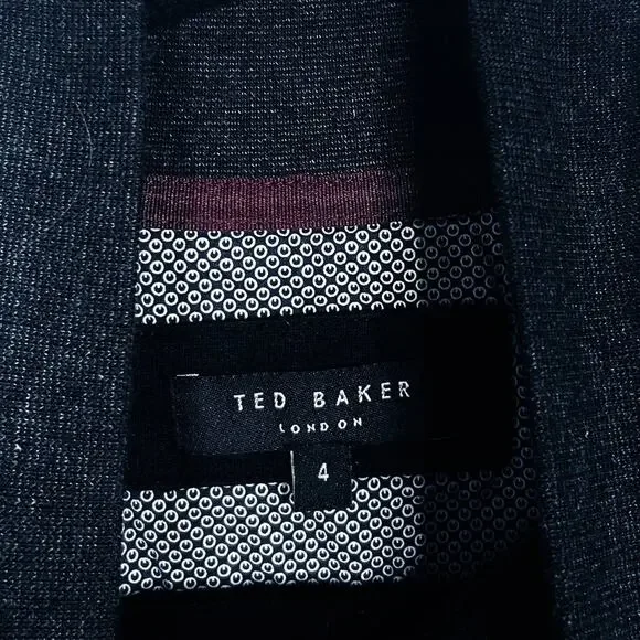 Ted Baker Mens 4 Medium M Black Bevyhil 1/4 Zip Pullover Sweater Cotton Modal - Picture 5 of 9